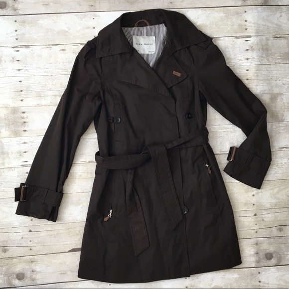 Zara Jackets & Blazers - ZARA BASIC Brown Belted Trench Coat